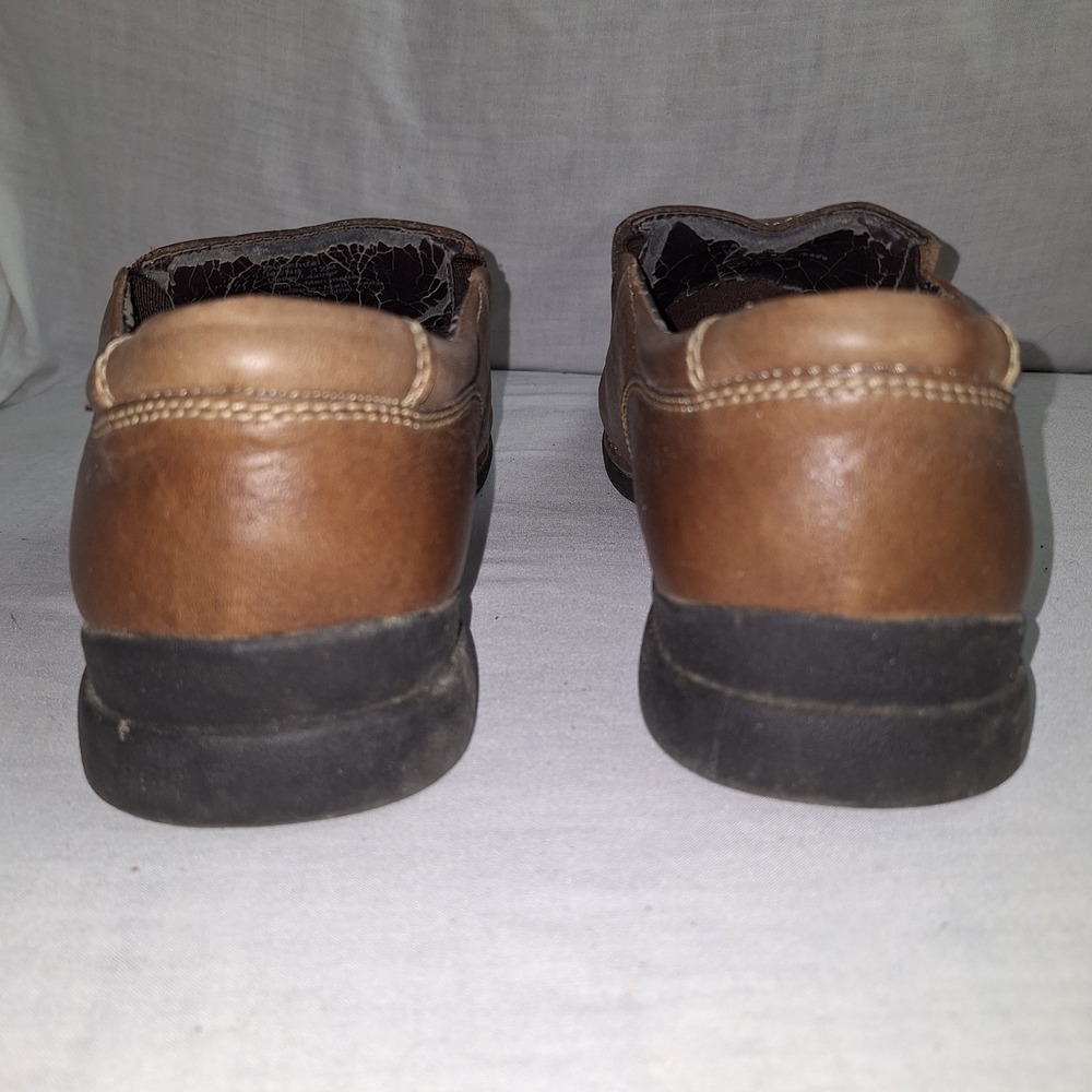 Kenneth Cole Reaction Shoes Loafers Men's 12M Slip-On Brown Leather Square Toe - Picture 4 of 13